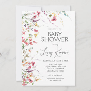Invitación a Baby Shower de Flor silvestre, Boho F