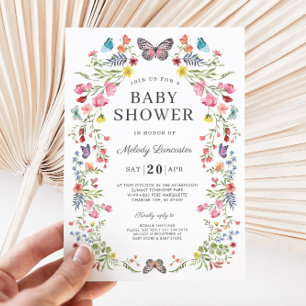 Invitación a Baby Shower de Flor Silvestre de Mari