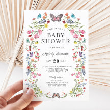 Invitación a Baby Shower de Flor Silvestre de Mari