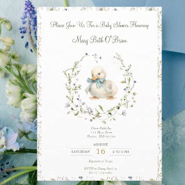 Invitación a Baby Shower de Flor Silvestre Ducklin