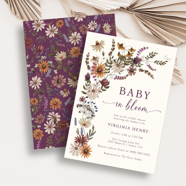 Invitación a Baby Shower de Flor silvestre en Bloo (In Bloom Wildflower Baby Shower Invitation
)