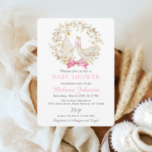 Invitación a Baby Shower de Flor Silvestre Pink Go