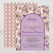 Invitación a Baby Shower de Flor Silvestre Vintage