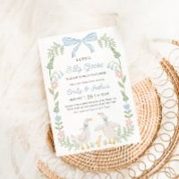 Invitación a Baby Shower de Floral azul de Goose