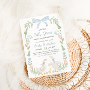 Invitación a Baby Shower de Floral azul de Goose