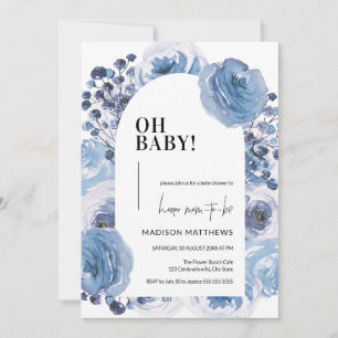 Invitación a Baby Shower de Floral Baby Boy