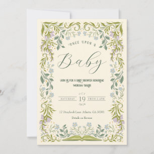 Invitación a Baby Shower de Floral Fairytale Book