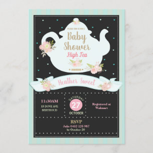 Invitación a Baby Shower de Floral High Tea Fiesta