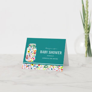 Invitación a Baby Shower de Floral Mason Jar