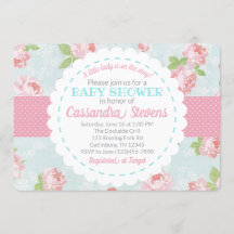 Invitación a Baby Shower de Floral Shabby Chic
