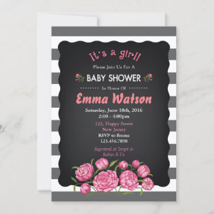 Invitación a Baby Shower de flores