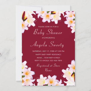 Invitación a Baby Shower de flores de Lily - Elegi