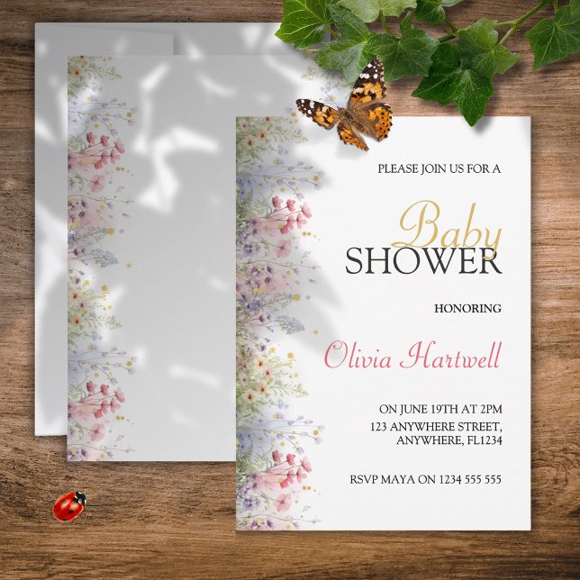 Invitación a Baby Shower de Flores de Primavera en (Subido por el creador)