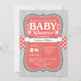 Invitación a Baby Shower de flores florales de col