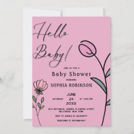 Invitación a Baby Shower de Flores Resumen
