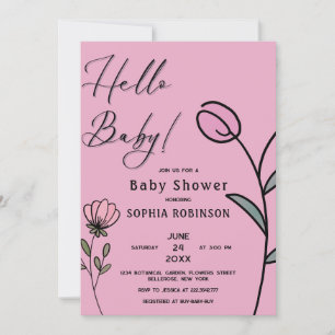 Invitación a Baby Shower de Flores Resumen