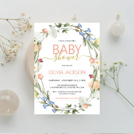 Invitación a Baby Shower de flores silvestres