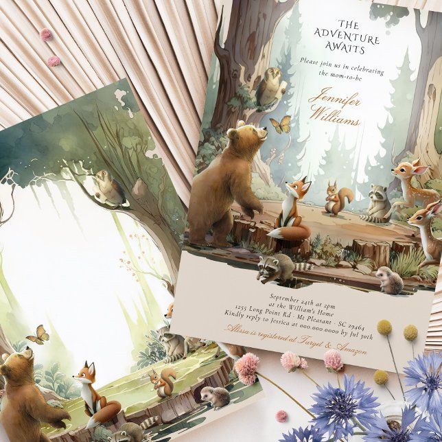 Invitación a Baby Shower de Forest Woodland Encant (Subido por el creador)
