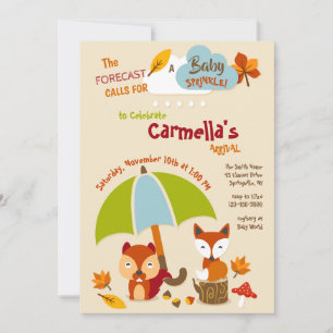 Invitación a Baby Shower de Forrest Animals