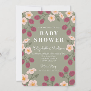 Invitación a Baby Shower de frambuesa dulce de Ber