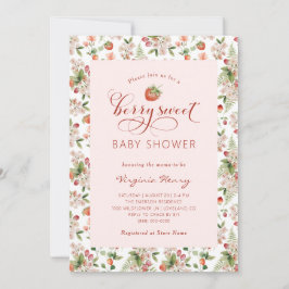 Invitación a Baby Shower de fresa