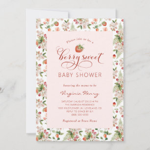 Invitación a Baby Shower de fresa