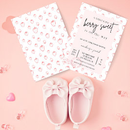 Invitación a Baby Shower de fresa