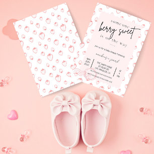Invitación a Baby Shower de fresa