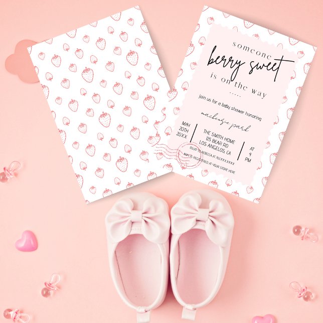 Invitación a Baby Shower de fresa (Subido por el creador)