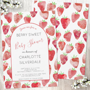 Invitación a Baby Shower de fresa