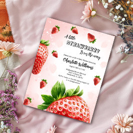 Invitación a Baby Shower de fresa
