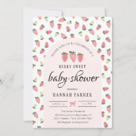 Invitación a Baby Shower de fresa
