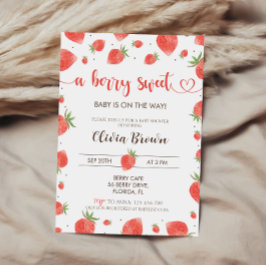 Invitación a Baby Shower de fresa | Berry Sweet