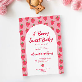Invitación a Baby Shower de fresa Berry Sweet