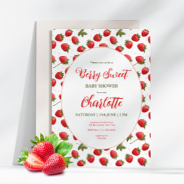 Invitación a Baby Shower de fresa Berry Sweet