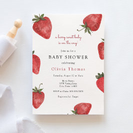 Invitación a Baby Shower de fresa Berry Sweet