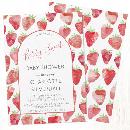 Invitación a Baby Shower de fresa Berry Sweet
