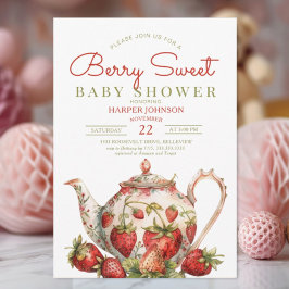 Invitación a Baby Shower de fresa Berry Sweet