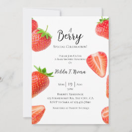 Invitación a Baby Shower de fresa dulce