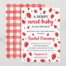 Invitación a Baby Shower de fresa dulce de Berry