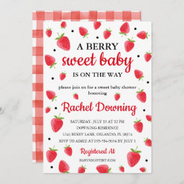 Invitación a Baby Shower de fresa dulce de Berry