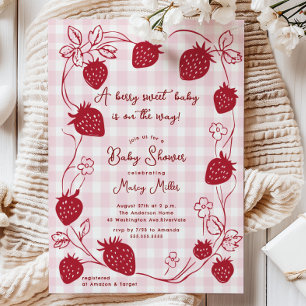 Invitación a Baby Shower de fresa dulce de Berry