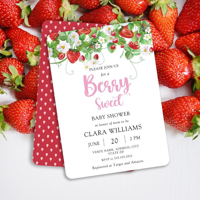 Invitación a Baby Shower de fresa dulce de Berry (Subido por el creador)