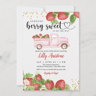 Invitación a Baby Shower de fresa dulce de Berry
