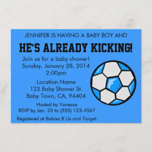 Invitación a Baby Shower de fútbol, Personalizable