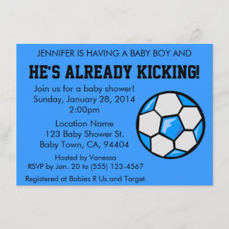 Invitación a Baby Shower de fútbol, Personalizable