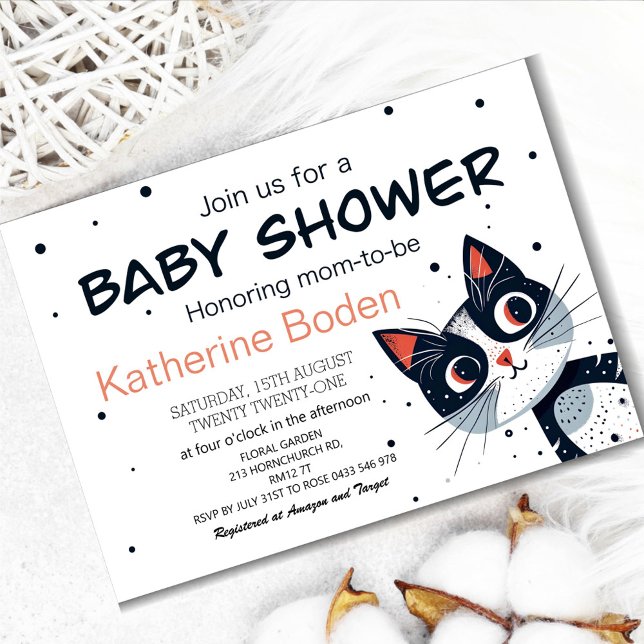 Invitación a Baby Shower de gatito lindo Baby Show (Subido por el creador)