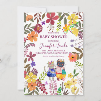Invitación a Baby Shower de gatos de corte