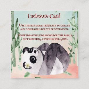 Invitación a Baby Shower de género de panda con bu