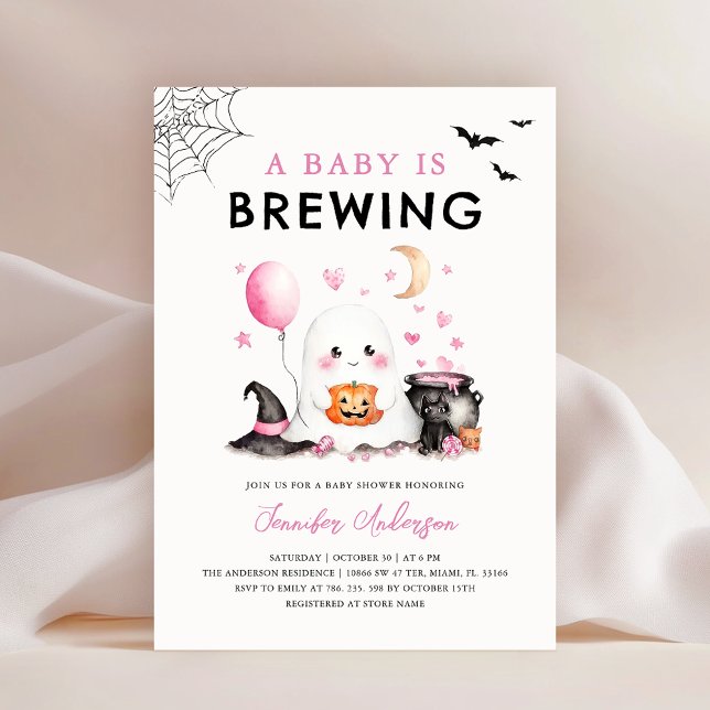 Invitación a Baby Shower de Ghost de Halloween (Subido por el creador)